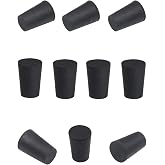 0# Black Tapered Shaped Solid Rubber Stopper for Gas Can Spout Heat Sink | 10pcs Lab Tube Stopper Size 13x16x24mm Hole Rubber Stoppers Caps