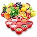 Tinydazzle Baby Food Container In Square Shape, Nine Portions Of Cute And Perfectly Safe Silicone Canisters, Portable And Perfect For Travelling, Microwave And Dishwasher Safe, Red