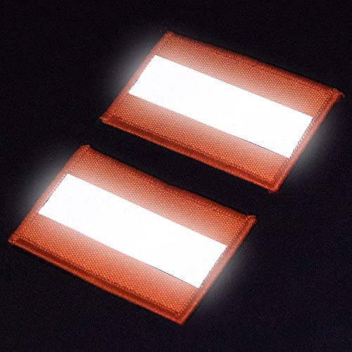 J.CARP Reflective Safety Patches, Fastener Tactical Hook & Loop Fire Fighter Rescue Police EMS EMT Hi Vis Patch (Orange) 2Pcs