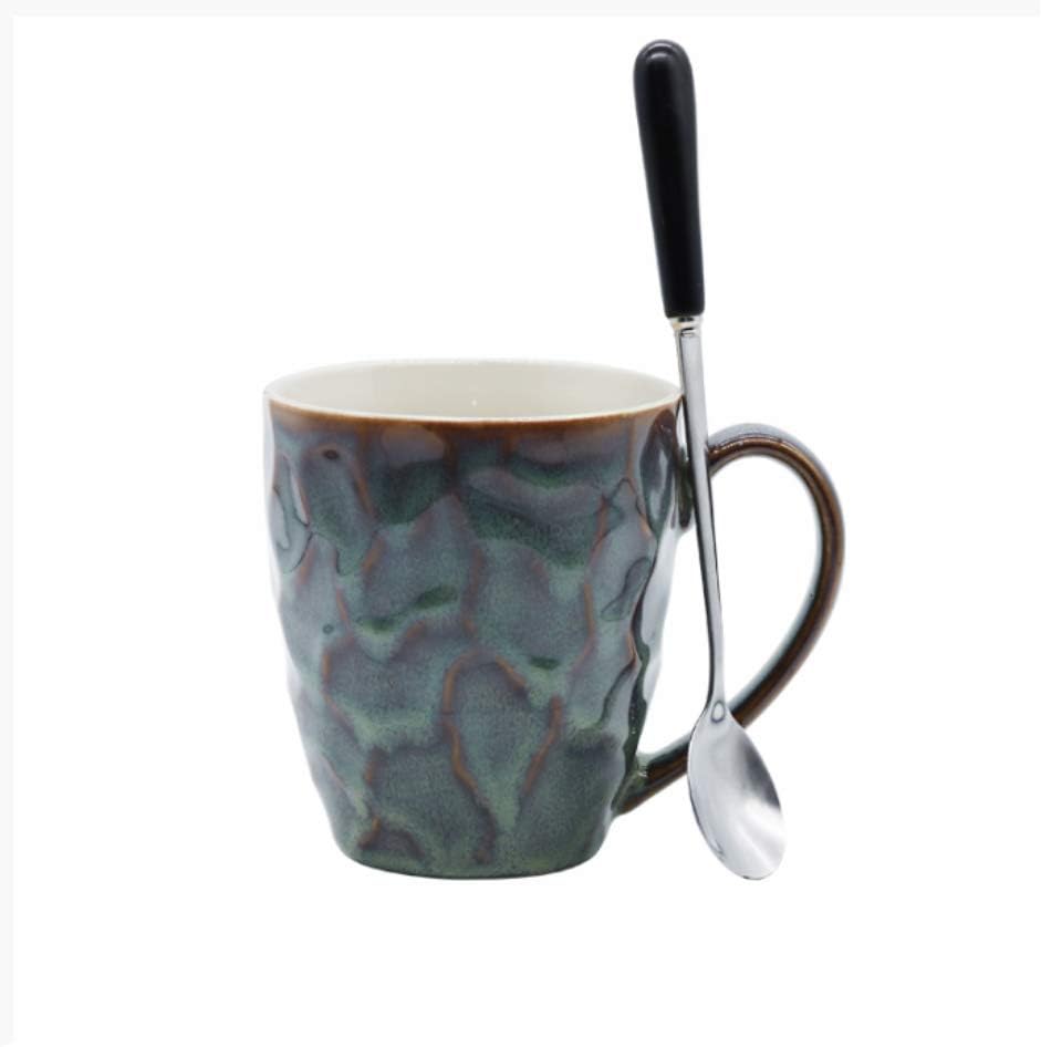 Household Mugs Simple Water Cup Cute Ceramic Office Cup Creative Couples Cup with Spoon Fashion Water Cup