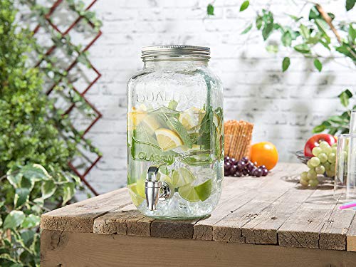 PEARL Wasserspender: Retro-Getränkespender aus Glas, Einmachglas-Look, Zapfhahn, 3,5 Liter (Wasserspender Glas mit Hahn, Glasbehälter mit Zapfhahn, Wasserkanister) – Bild 7