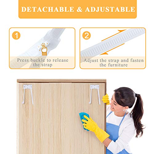 Furniture Anchors for Baby Proofing(10 Pack) Furniture Straps Kit Anti-Tip - Thumbnail 4