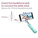 Mini Selfie Stick, atongm Cell Phone Selfie Sticks Extendable Mini All in One Wire Selfie Stick for Cellphone(iPhone, Android) (Blue)
