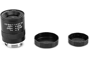 aqxreight 3.5-8mm Manual Zoom Lens for CCTV Cameras - Aluminum Alloy CSMount F1.4 Surveillance Lens with Wide Compatibility a
