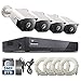 ONWOTE Smart Color Night VisionWired 4K NVR PoE Security Camera System, AI Human Vehicle Detection, (4) 6MP 122° Wide Angle Outdoor IP Bullet Cameras, 8 Channel 8MP NVR 2TB, CCTV Home Surveillance
