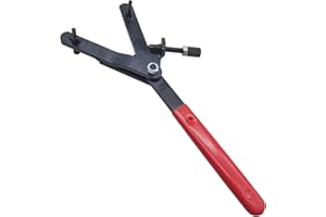 HRJZF Adjustable Fly Wheel Wrench,Motorcycle Bike Clutch Flywheel Removal Tool with Red Non-slip Handle, Universal Motorcycle Belt Pulley Remove Holder Repair Locking Tool (Opening : 1.4" to 4.3")