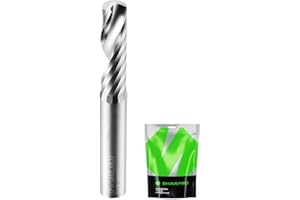 SHARPRO O Flute Upcut Spiral Router Bit 1/4 Inch Shank 1/4 Inch Cutting Dia. Carbide Single Flute CNC Router Bit, Ideal for A