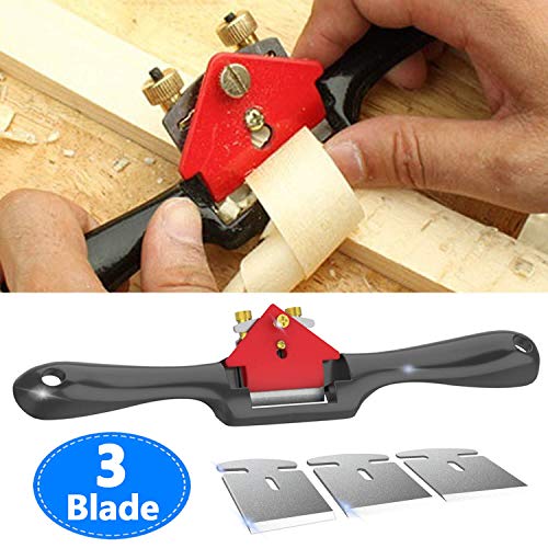 Spokeshave Plane Adjustable Cabinet Scraper for Flat Convex or Concave Surfaces Woodworking Tool with 3 Blades
