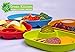 Green Kitchen Divided Kids Plates - Sectioned Bamboo Dishes From E4U - 4 Piece Set of Eco Friendly Wooden Snack Plates - Unbreakable Dishes for Kids and Spill Proof Fun Toddler Plates