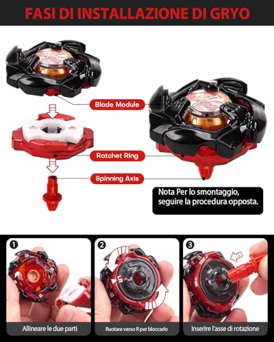 X Box Top Battle Set Battle Spinner Set, 12 Burst Spinners 3 Launchers 1 Handle, Kids Toys, Ideal Birthday Gift for Kids Age 6 (X4-12PCS)