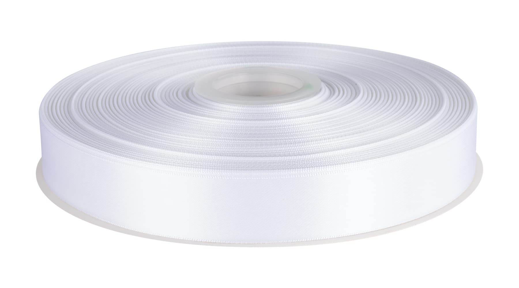 Double Faced Satin Ribbon, 25mm X 91M, Solid Polyester Ribbon for Gift Wrapping, Crafts, Wedding Party Ceremony Decoration, Floral Arrangement, Sewing (White) — image 1