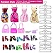 UCanaan 39Pcs Doll Clothes and Accessories for 11.5'' Barbie Dolls (Includes 10 Set Random Pattern Casual Fashion Dresses + 10 Pairs Shoes + 10 Hangers + 5 Pcs of Bags + 4 Sling Clothes)