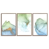 3 Piece Framed Canvas Wall Art Moon Picture Geometric Canvas Prints Home Artwork Decoration for Living Room,Bedroom - 16