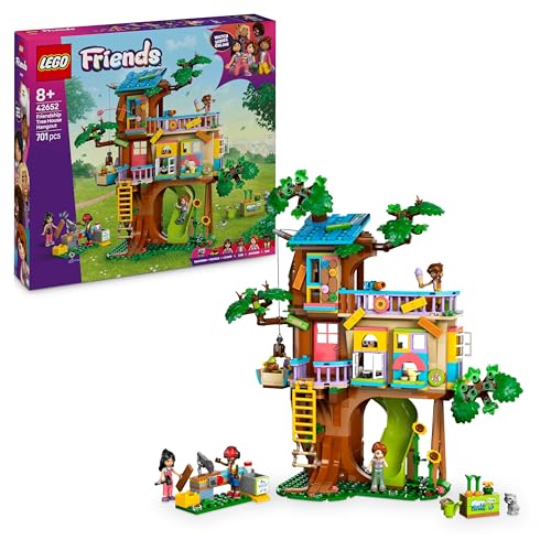 LEGO Friends Casa sull’Albero dell’Amicizia Giocattolo - Include 2 Figure di Animali, 4 Mini Bamboline, un Giardino e Accessori per il Cibo Giocattolo - Regalo Creativo per Bambine da 8 Anni - 42652
