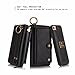 Petocase for iPhone SE 2020/iPhone 8 / iPhone 7 Wallet Case, Multi-Function Zipper Purse Detachable Magnetic Back Cover Wristlets 13 Card Slots & 4 Cash Pocket for Apple iPhone 8/7/6s/6 (Black)