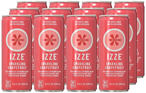 IZZE Sparkling Juice, Grapefruit, 8.4 oz Cans, 12 Count