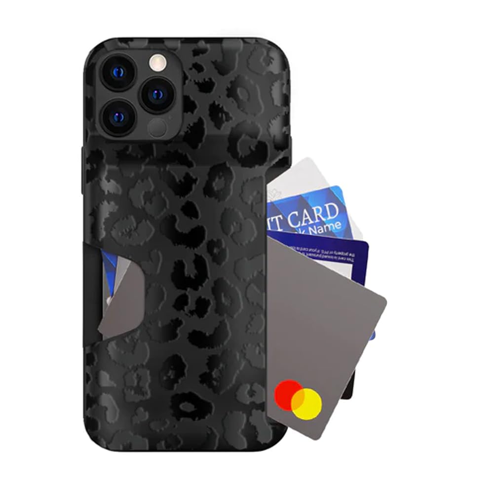 Photo 1 of VELVET CAVIAR Compatible with iPhone 12/12 Pro Wallet Case for Women - Credit Card Holder Slot - Cute Slim & Protective Wallet Phone Cases [8ft. Drop Tested] - Black Leopard Print