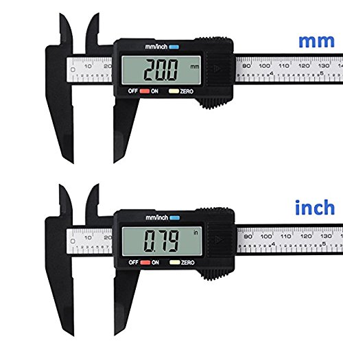 Diagtree 150mm 6inch LCD Digital Electronic Digital Vernier Caliper Carbon Fiber Vernier Caliper Gauge Micrometer Measuring Micrometer - Auto Off Featured Measuring Tool