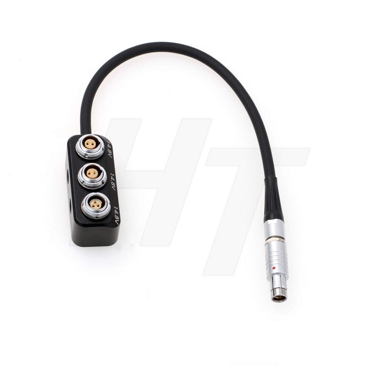 HangTon Power Splitter Cable Box RS 3 Pin Male to 2 x 0B 2-pin 1 x Fischer RS 3 Pin Female