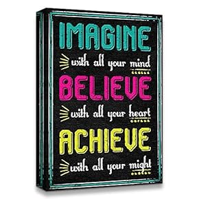 Canvas Wall Art Inspirational Words for Office Painting Artwork for Home Prints Framed - 12x18 inches