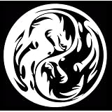 UR Impressions Tribal Dragon Yin Yang Decal Vinyl Sticker Graphics Car Truck SUV Van Wall Window Laptop|White|5.5 Inch|URI408