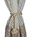 Set of 2 Natural Jute Rope Knot Tie-Backs, Drape Holdbacks, Curtain Tiebacks