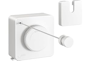 JOOM Retractable Clothesline Heavy Duty Clothes Drying Laundry Line Wall Mounted Easy Hanging Clothes Drying Laundry Line Retracting Hanging Lock to Prevent Sagging (Square,White)