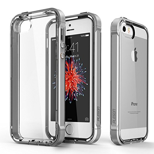 iPhone SE Case, PLESON [Crystal Bumper] iPhone SE Case Cover, Dual Layer Case [FREE Screen Protector] [Drop Protection] TPU/PC Bumper and Scratch Resistant Crystal Clear Case for iPhone SE/5/5s