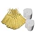 Makhry 100 Pcs Imported Hard-Paper Kraft Paper Gift Tags Wedding Favor Bonbonniere Favor Thank You Gift Tags with 100pcs Handmade Silky Tassels (White Heart+Light Gold)