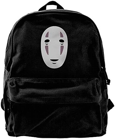 WuliXD No-Face Spirited Away Canvas Backpack Travel Bag