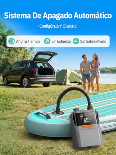 Niphean Electric Inflator with Built-in Battery, 50 PSI Electric Inflator for Tires, Sup and Mattresses, Portable Electric Air Pump with Auto Shut-off for Inflatables and Deflation