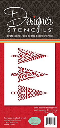 Modern Christmas Trees Cake Stencil by Designer Stencils