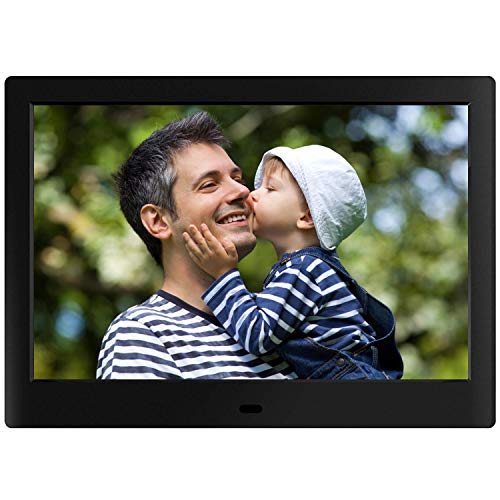 10 Inch Digital Picture Frame (Non-WiFi), HD 1280×800 IPS Electronic Photo Frame with Music/Video/Calendar/Clock/Auto On-Off Timer, USB, MMC, SD Card, Remote Control