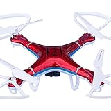 QCopter Drone Quadcopter w/HD FPV Wifi Camera BONUS Drones Battery and Crash Kit Included; (RED)
