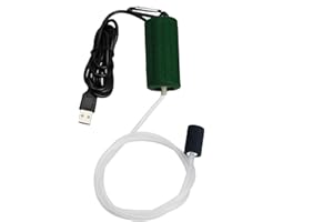 LENPESTIA Aquarium Air Pump Mini USB Fish Tank Oxygen Air Pump Portable Ultra Silent Air Aerator Pump Energy Saving Oxygen Bubbler with Air Stone and Single Outlet Silicone Tube 1W