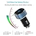 Palumma Car Charger, 4.8A/24W Dual USB Fast Charger with Car Voltage Meter and Current Detection, 12V to USB Zinc Alloy Charger Adapter for iPhone Xs X 8 7 Plus, Galaxy S9 S8 S7 S6, LG, Sony (Blue)