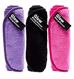 Luxury Makeup Remover Cloth (Multi-Colored 3 Pack) | Glow Makeup Remover Wipes Off Makeup Like an Eraser with Just Water | Super Soft and Reusable | Chemical Free | Perfect for All Skin Types