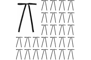 Meseey 30 Pcs Satin Bows with Twist Tie 5 x 7 Inch Pretied Premade Ribbon Bows for Tree Wreath Garland Home Decor Indoor Outdoor Decorations (Black)