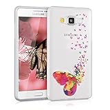 kwmobile Crystal TPU Silicone Case for Samsung Galaxy A5 (2015) in multicolor dark pink transparent Design butterflies bevy