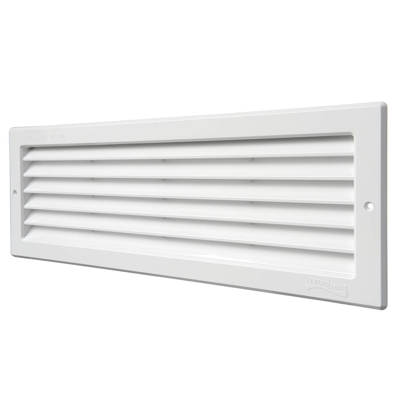 La Ventilazione P3713B Ventilation Grille Rectangular White Plastic Recessed Dimensions 370 x 130 mm