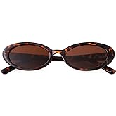 Laurinny 90s Sunglasses for Women Men Retro Small Oval Sunglasses