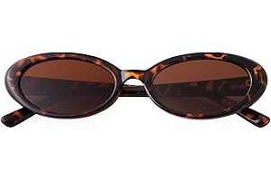 Laurinny 90s Sunglasses for Women Men Retro Small Oval Sunglasses