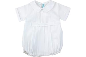 Feltman Brothers Baby Boy Romper Pintucked Creeper Baptism Christening