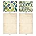 The Best Card Company - 10 Colorful Blank Note Cards with Envelopes (4 x 5.12Inch) - Assorted Boxed Set - Watercolor Tiles M6685OCB