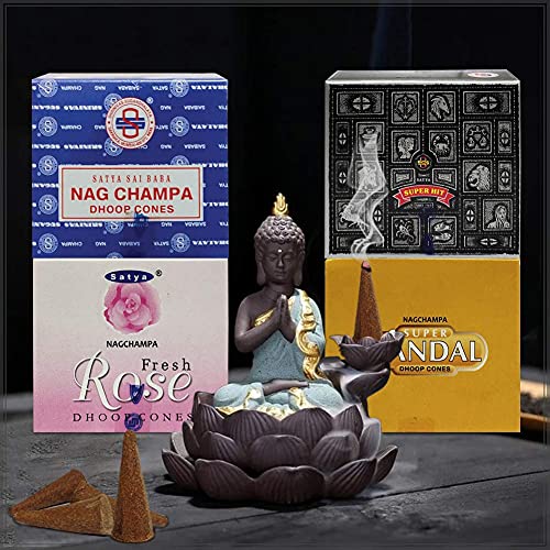 Satya Incense Cones Variety Pack 1 And Cone Incense Burner Bundle With