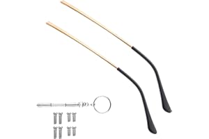 OPUGIT Metal Glasses Replacement Temple, Eyeglass Arms Legs Replacement, Glasses Repair Kit Universal Eyeglasses Replacement, DIY Temples for Glasses with Screws(1 Pair, Gold)