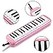 Piano 32 Key Melodica Musical Instrument for Music Lovers Beginners Gift with Carrying Bag Piano Sticker and Cleaning Cloth (Pink)