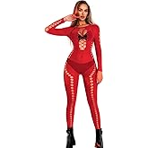EHSUYAB Sexy Women Fishnet Bodysuit, Seamless Lace Jumpsuit Full Mesh Body Stocking, Rave Club Exotic Dancer Outfits Festival