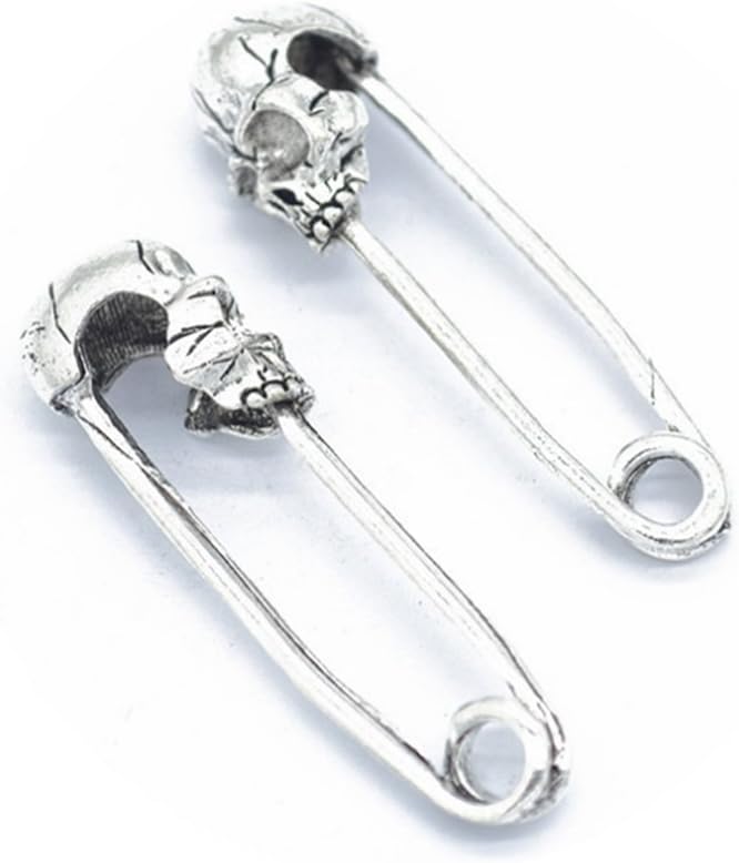 Jastbby 3 PCS Charm Pendant,Brooch pin Skull Head,Skull Head Skeleton Pendant Charm,Bronze or Silver