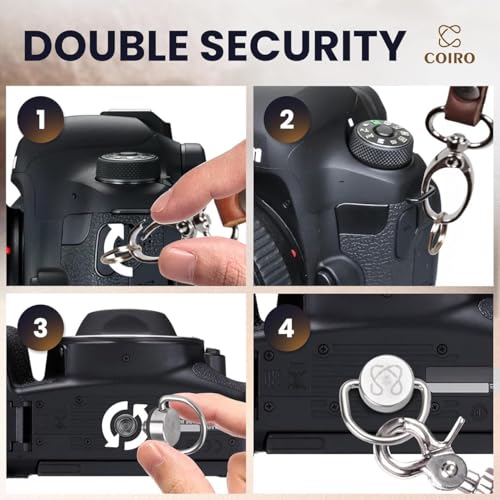 C Coiro Dual Camera Harness for Photographers, Double Adjustable Leather Strap DSLR/SLR, Dual Shoulder Harness